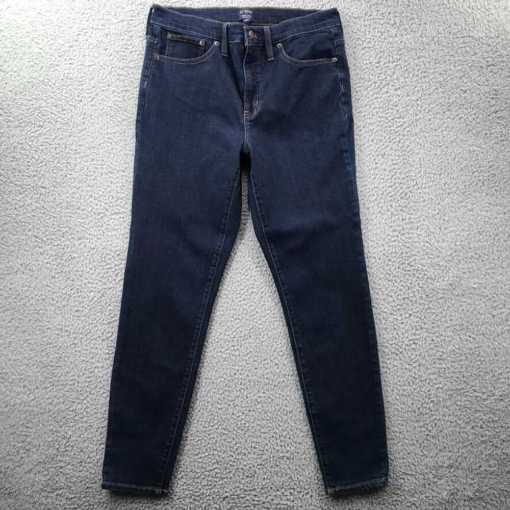 J CREW Factory Womens Size 30 Dark Wash 9" Mid Rise Stretch Denim Skinny‎ Jeans